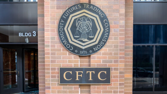 Washington, D.C., USA- January13, 2020: Sign of The U.S. Commodity Futures Trading Commission (CFTC) at its headquarters in Washington, an agency of the US government.